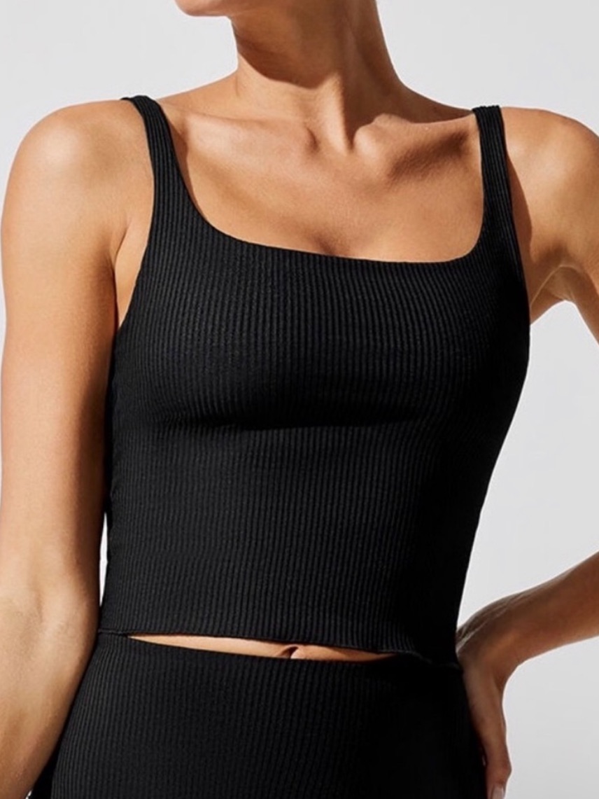 Carbon 38 Black Ribbed Tank Top Sz S Nwt!